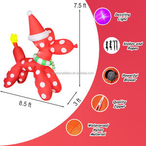 Nouveau chien rouge gonflable de Noël avec décor extérieur animé de lumières LED intégrées pour la cour de vacances - Product Image 5
