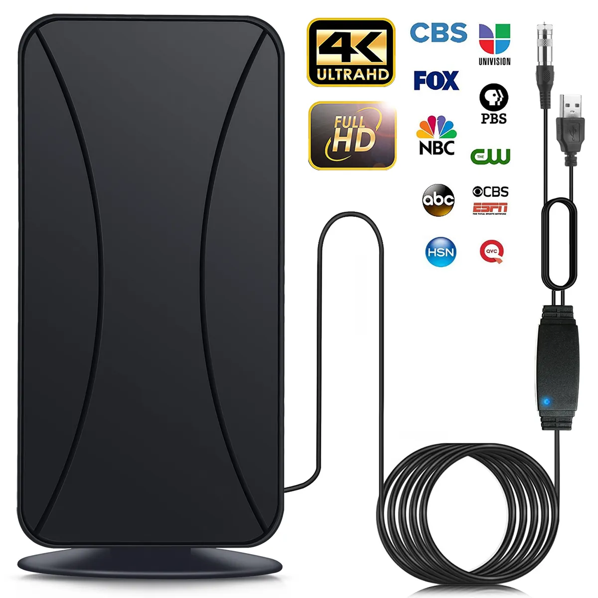 High Quality 4k Dvb T2 Aerial Long Range HDTV Antenna High Gain Tv Antena Vhf Uhf Amplified Digital Indoor Tv Antenna