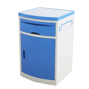 Hospital Cabinet ABS <b>Bedside</b> <b>Table</b> Blue 760mm 480mm Storage For Ward Use - Product Image 2