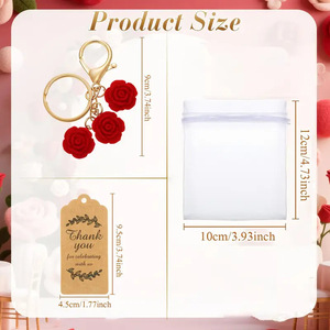 Set di 10 Portachiavi a Forma di Rosa, Bomboniere per Feste, Regali con Anello Portachiavi a Fiore per Matrimoni, Souvenir per Ospiti, Compleanni, Baby Shower - Product Image 4