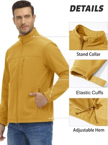 Vente en gros OEM Veste softshell matelassée légère et élégante pour hommes, imperméable, col montant, vêtements d'extérieur ergonomiques - Product Image 3