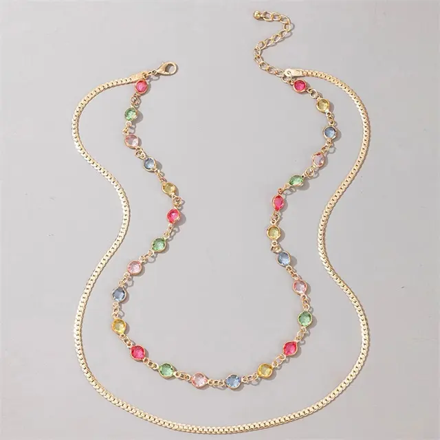 Charmante Gold Farbe Party Schmuck Doppels chicht kette Luxus Perlen Choker Halskette für Frauen