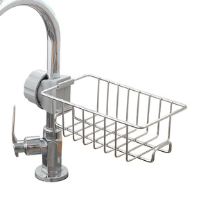 Acier inoxydable réglage multifonctionnel cuisine évier Caddy <span class=keywords><strong>pince</strong></span> <span class=keywords><strong>robinet</strong></span> éponge épurateur support salle de bain fournitures support de rangement - Product Image 3