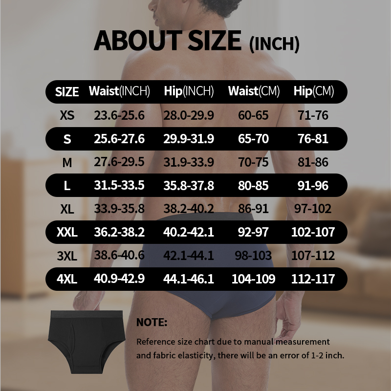 Incontinence Brief (): colour options and size-label reference