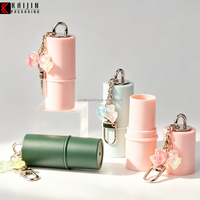 Contenant de rouge à lèvres solide personnalisé 6g, tubes de déodorant, contenant cosmétique vide en plastique à poussoir avec joli porte-clés, stick blush