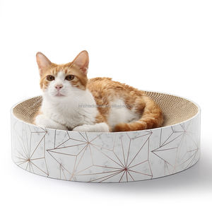 Umweltfreundliches Katzenkratzbett aus Pappe in runder Schalenform - Product Image 3