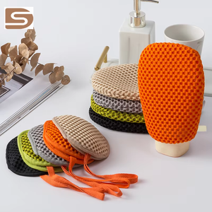 Lot de 12 sacs de nettoyage moussants double face pour le visage et le <span class=keywords><strong>corps</strong></span>, divers coloris, pour le bain et le massage - Product Image 1