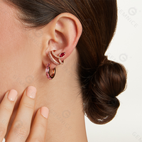 Boucle d'oreille Gemnel en argent 925, style bohème, avec diamants CZ, pierre naturelle marquise, bijoux