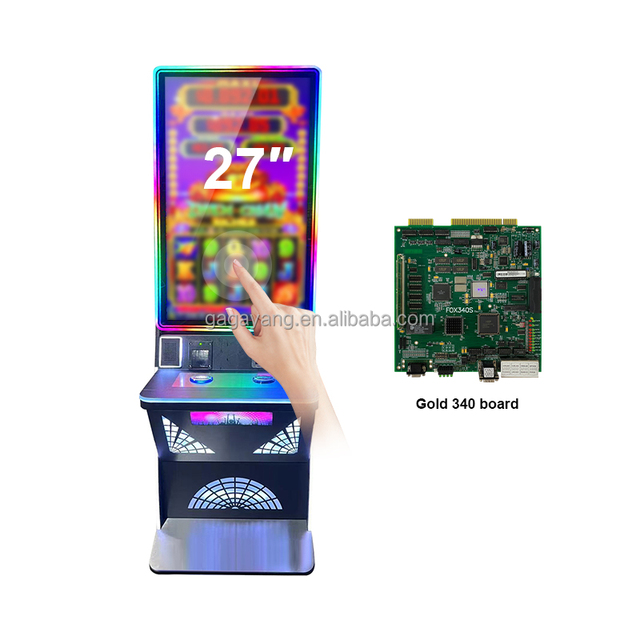 2025 Hot Sell Game Empty Cabinet with  27 Inch Touch Screen Metal Arcade Cabinet Gold 340 Board Touch