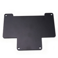 Plaque de montage en métal noir, panneau fixe de forme spéciale, pièce estampée en acier au carbone par électrophorèse, fabrication sur mesure