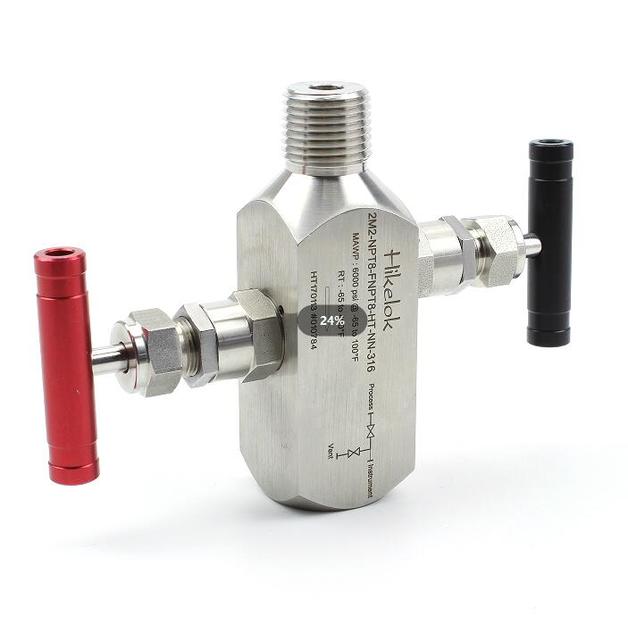 Hikelok Factory 6000Psig Gas Manifold Valve 2-valve 316 Stainless Steel Manifolds