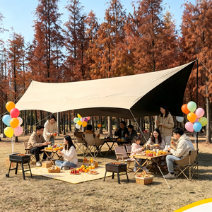 Reliable Factory for Camping Tarp 210D Oxford Custom Size Black Coating Sunshade <b>Canopy</b> ATTM-1 Cold Titanium Black Glue Enhances - Product Image 3