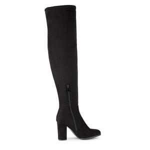 Mode femmes cuisse haute sur le genou bottes bout rond bloc talon moyen longues bottes en fausse fourrure - Product Image 2