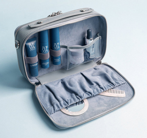 Estuche de Maquillaje Portátil Personalizable con Logotipo Personalizado, Bolsa de Cosméticos de Piel Sintética Pebble, Estuche Cosmético Cruzado para Mujer - Product Image 1