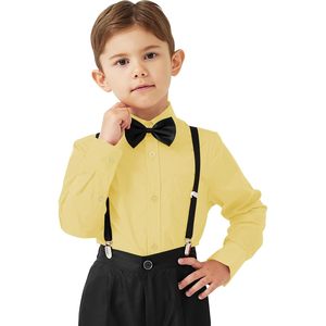 Chemise à manches longues boutonnée pour enfants, avec poche poitrine, coupe classique, pour les tout-petits jusqu'à 16 ans - Product Image 5
