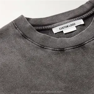 Großhandel Acid Wash Dicke Baumwolle Gsm Drop Shoulder Blank Übergroße Streetwear Schweres Custom T-Shirt für Männer