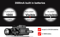 Lunette de visée laser IR rouge à double faisceau en aluminium de haute qualité, illuminateur LED, étanche, antichoc, anti-buée, grossissement 10x, 1200