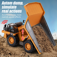 Camion benne RC 9 canaux, véhicule d'ingénierie télécommandé en alliage métallique, jouet de construction RC pour enfant
