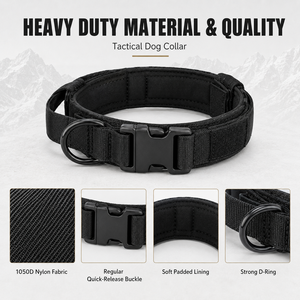 Collier tactique personnalisé pour <span class=keywords><strong>chien</strong></span>, robuste, avec poignée de contrôle, rembourré en nylon, boucle en métal, pour l'entraînement <span class=keywords><strong>K9</strong></span> - Product Image 2