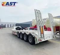 EAST 50ton Low bed semi trailer multiaxial low bed trailer low bed semi Trailer with Mechanical gym