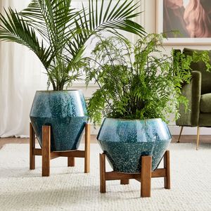 Ensemble <span class=keywords><strong>de</strong></span> <span class=keywords><strong>pot</strong></span> <span class=keywords><strong>de</strong></span> fleurs en céramique noir mat et <span class=keywords><strong>de</strong></span> support pour plantes <span class=keywords><strong>de</strong></span> style mid-century, grand <span class=keywords><strong>pot</strong></span> <span class=keywords><strong>de</strong></span> fleurs d'intérieur, <span class=keywords><strong>pot</strong></span> <span class=keywords><strong>de</strong></span> fleurs en céramique blanche - Product Image 2