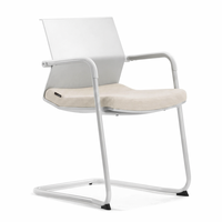 Chaise de bureau ergonomique à dossier moderne en plastique et métal pour la formation et les réunions, idéale pour le bureau à domicile ou l'atelier