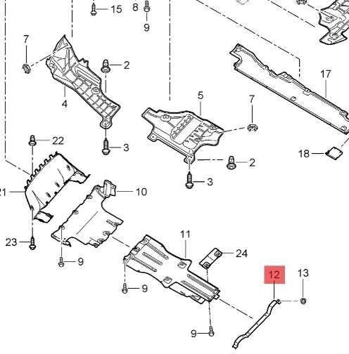 95550495500 Bauch-PAN-Halterung für Porsche Cayenne 2008