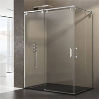 CBMMart Chine fournisseur usine Portes de douche de salle de bain personnalisées Verre trempé avec poignées en acier inoxydable Accessoires étanches