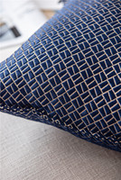 Housse de coussin décorative géométrique en polyester doux, jacquard métallique de luxe, pour la maison, fabrication sur mesure, fourniture directe d'usine