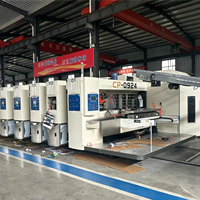 Machine de fabrication de boîtes à pizza et de boîtes en carton à grande vitesse avec imprimante, rainureuse, découpeuse, plieuse et encollatrice intégrées