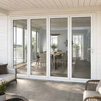 Cloison de patio moderne en alliage d'aluminium noir, double vitrage coulissant, coupe-vent, finition de luxe, pour cave à vin, extérieur, hôtel, hôpital