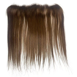 Prothèses capillaires frontales ajustables avec <span class=keywords><strong>bande</strong></span> et dentelle 13x2 pour femmes, en <span class=keywords><strong>cheveux</strong></span> brésiliens Remy, pour <span class=keywords><strong>tissage</strong></span> capillaire, aspect naturel - Product Image 2