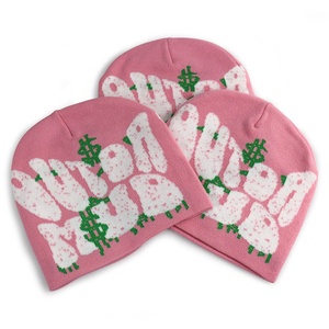 Gorro de Punto Jacquard HK34 con Estampado de Calavera, Gorra Deportiva de Moda para Invierno, Cálido, con Letras y Logotipo Personalizado - Product Image 3