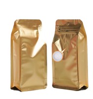 Sacs à café mats en stock, personnalisés, à huit soudures, hermétiques, pour grains de café, bonbons, avec valve unidirectionnelle refermable