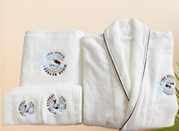 Peignoirs de bain en coton 100% personnalisés pour hommes, vêtements de nuit, logo personnalisé brodé, peignoirs avec bande de bordure