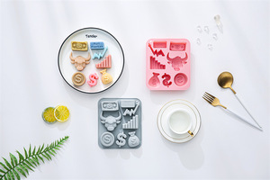 Moule en silicone réutilisable de qualité alimentaire sur le thème du marché boursier, mignon, magnétique, pour chocolat, bonbons et glaçons DIY - Product Image 5