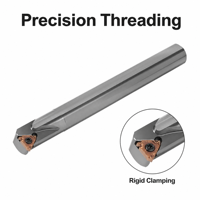 High Rigidity CNC Lathe Internal Threading Boring Bar with PVD Coated Carbide Inserts and Wrench Kit for Steel Turning