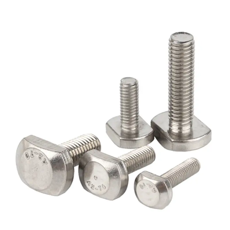 18-8 Stainless Steel INOX ANSI AISI SUS SS 304 316 316L A2 A4 70 80 Passivation Polished T Type Head Bolt Square Head T bolt