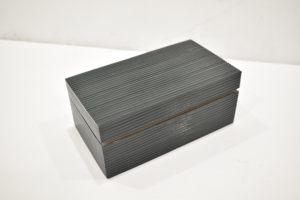Luxury <b>Black</b> Ribbed Decorative Storage Box with Lid Modern Resin Organizer for Jewelry Keepsakes & Home Decor at Best Price - Product Image 6