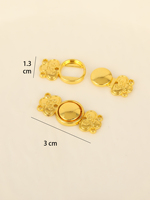 Boutons de vêtements en laiton plaqué or 24 carats, creux, à motif floral en relief, fermoirs à pression, perles à sertir, fournitures pour artisanat DIY et ornements vestimentaires