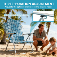 Chaise de plage de mobilier d'extérieur portable moderne pour le camping, la pêche, cadre en fer léger pliable, conception durable pour