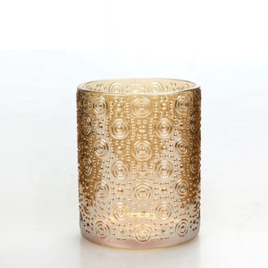 Commercio all'ingrosso Della Decorazione Della Casa di vuoto candela vasi/barattoli con Materiale di Vetro a mercurio votive supporto di candela <span class=keywords><strong>Oro</strong></span> Di Natale supporto di candela - Product Image 3