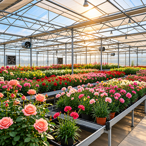 Serre agricole multi-chapelles Skyplant à panneaux PC pour culture hydroponique, avec contrôle climatique, ventilation, refroidissement, ombrage et système intelligent - Product Image 3