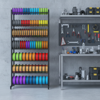 Unit Penyimpanan Filamen Printer 3D Ramah Lingkungan yang Dapat Disesuaikan, Berlapis Bubuk, Desain Logam 7-Lapisan, Kapasitas Besar, Mudah Dipasang