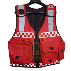 Gilet de sécurité réfléchissant haute visibilité avec fermeture éclair avant, noir, multi-poches, uniforme de garde, vêtements de travail paramédicaux, veste 100% polyester - Product Image 3