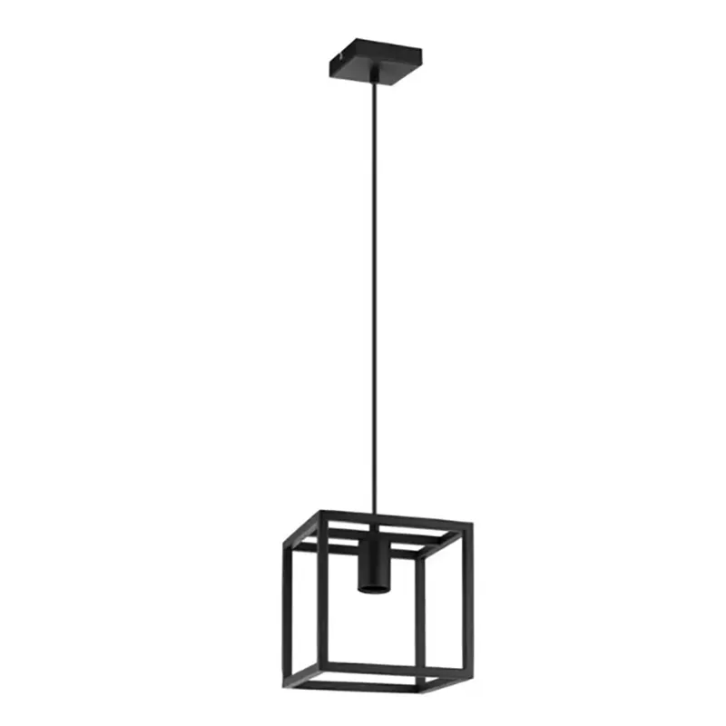 Vintage industrial ceiling lamp black rectangle cage fixture hanging retro pendant lighting for kitchen island dining room
