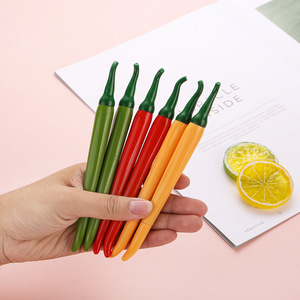 Simulated Chili Pepper Ballpoint Pen Red Green Yellow Plastic Office School Pen Caps Closure Mixed Colors General Use - Product Image 1