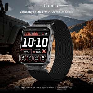 Correa de reloj de nailon tejido a precio de fábrica Upro para Garmin Venu X1, accesorios de pulsera de 24 mm - Product Image 4