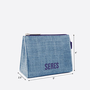 Bolsa de Maquillaje Compacta y Duradera de Estilo Lino con Textura Suave de Primera Calidad, Cierre de Cremallera, Capacidad de 5x4x2.5 Pulgadas, Organizador de Belleza Diario - Product Image 2