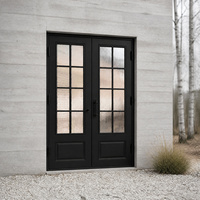 Portes principales en acier, barres de fer forgé, vitrage et porte simple, volet métallique en aluminium motif fleur de lotus, grille de protection en fer pour maison, porte en fer forgé